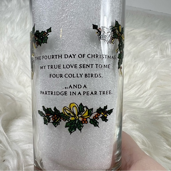 Vintage 12 Days of Christmas 4th Day Glass Tumbler - Picture 7 of 9